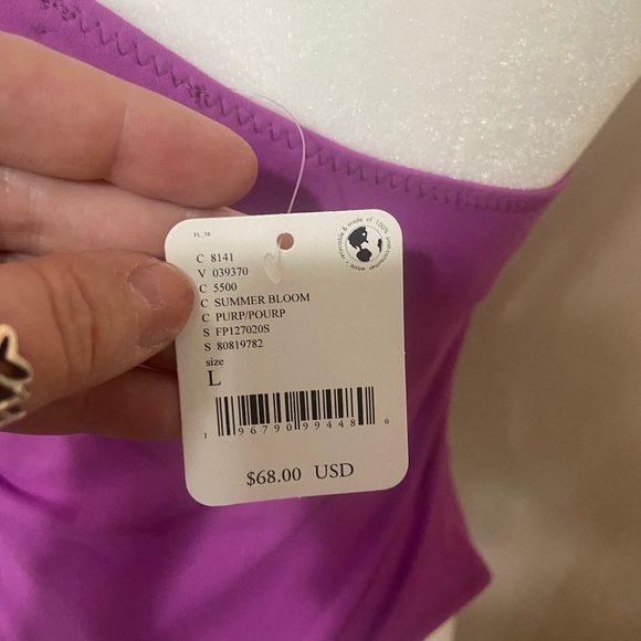 Free People size L Somethin' Bout You solid one sleeve bodysuit summer bloom - Picture 9 of 13